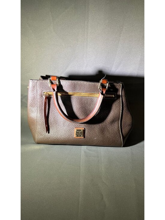 Dooney & Bourke Handbags - DAMAGED! Dooney & Bourke Brown Pebble Grain Leather Small Satchel Bag